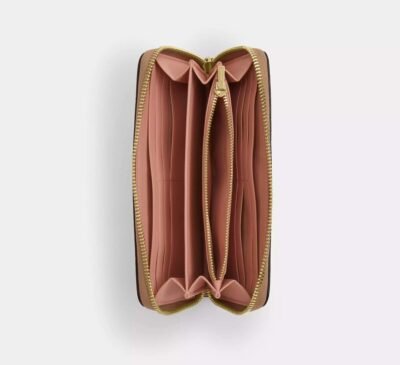 Long Zip Around Wallet In Signature Canvas With Floral Print