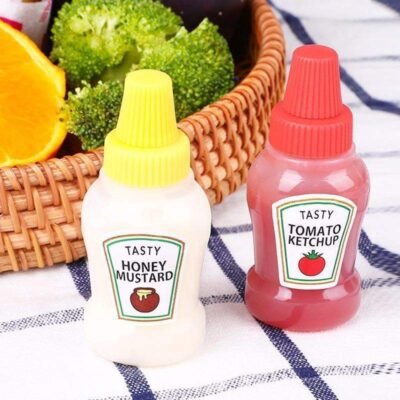 Mini Sauce Bottles – Ketchup & Mustard Set (2pcs, BPA Free)