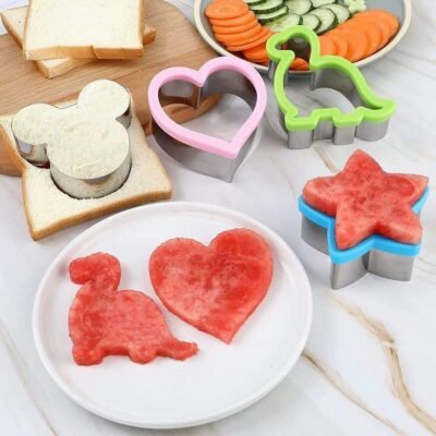 Large Sandwich Cutter Set – 4pcs (Stainless Steel, BPA Free)