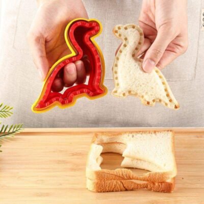 Large Dinosaur Sealed Sandwich Cutter – 2pcs Toast Press (BPA Free)