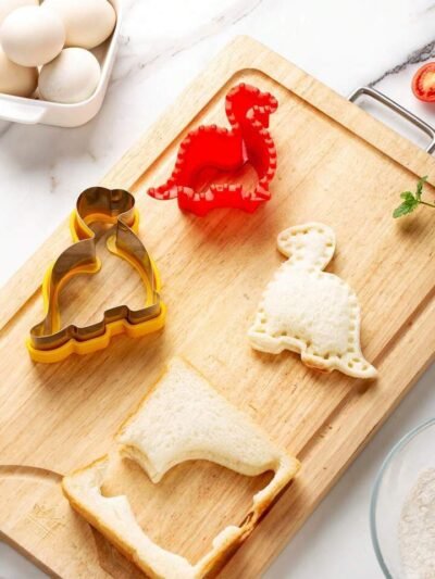 Large Dinosaur Sealed Sandwich Cutter – 2pcs Toast Press (BPA Free)