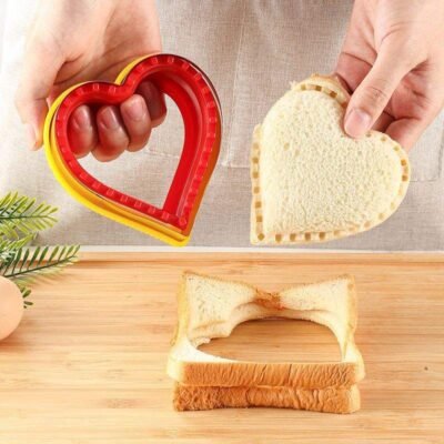 Large Heart Sealed Sandwich Cutter – 2pcs Cute Toast Press