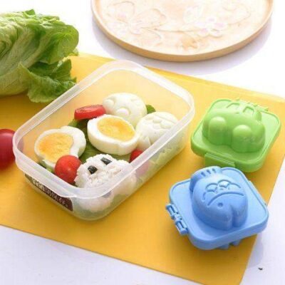 6pcs Cartoon Rice & Egg Mold Pack – Fun Lunchbox Shapers (BPA Free)