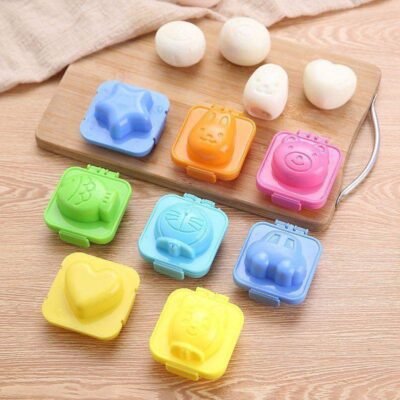 6pcs Cartoon Rice & Egg Mold Pack – Fun Lunchbox Shapers (BPA Free)