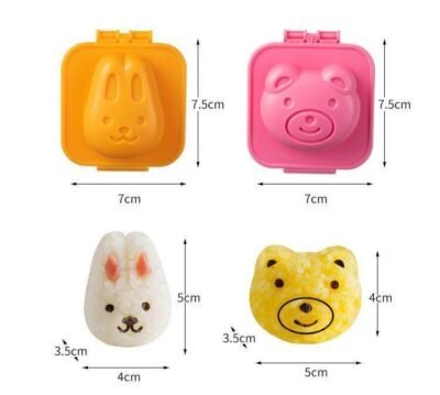 6pcs Cartoon Rice & Egg Mold Pack – Fun Lunchbox Shapers (BPA Free)