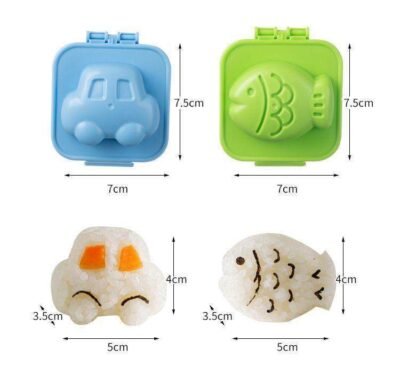 6pcs Cartoon Rice & Egg Mold Pack – Fun Lunchbox Shapers (BPA Free)