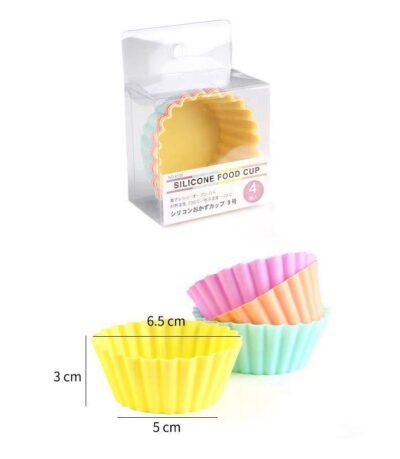 4pcs Silicone Food Cups – Round Lunchbox Dividers, Reusable Snack Holders
