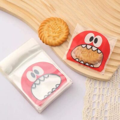 Snack Bags Small – Red Cute Monster Design (100pcs)