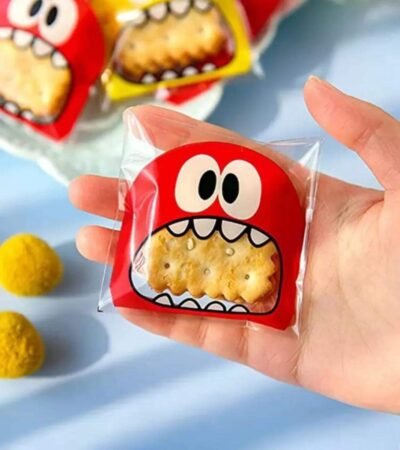Snack Bags Small – Red Cute Monster Design (100pcs)