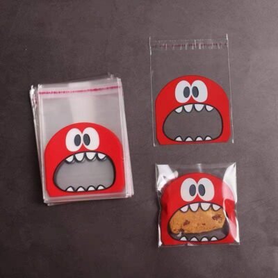 Snack Bags Small – Red Cute Monster Design (100pcs)