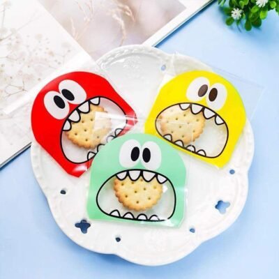 Snack Bags Small – Red Cute Monster Design (100pcs)