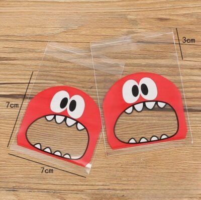 Snack Bags Small – Red Cute Monster Design (100pcs)
