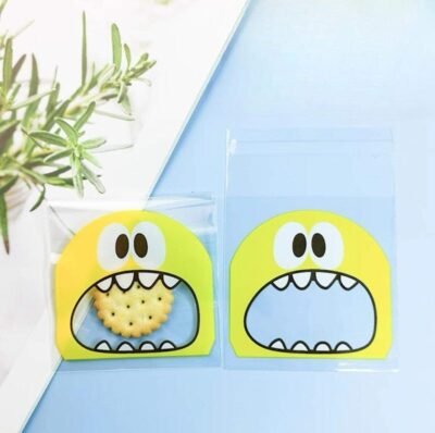 Snack Bags Small – Yellow | Cute Monster Design (100pcs)