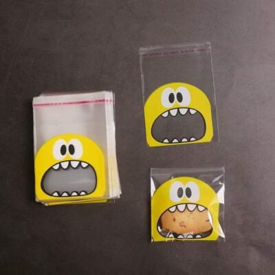 Snack Bags Small – Yellow | Cute Monster Design (100pcs)