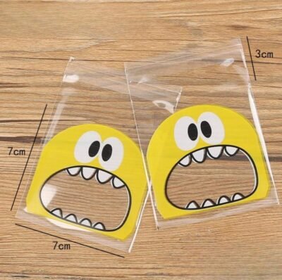 Snack Bags Small – Yellow | Cute Monster Design (100pcs)