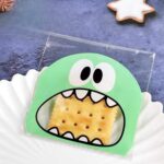 Snack Bags Medium – Green Cute Monster Design (100pcs)