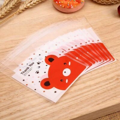 Snack Bags with Cute Bear Design – Medium (100 pcs)