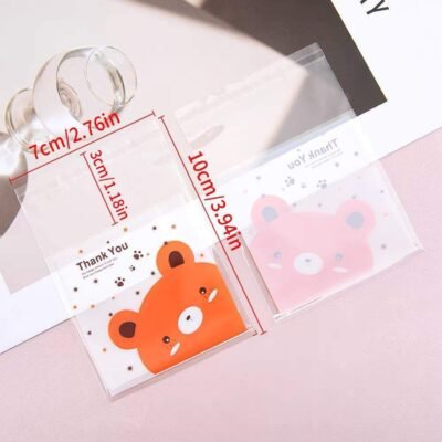 Snack Bags with Cute Bear Design – Medium (100 pcs)
