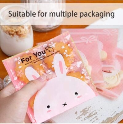 Snack Bags with Cute Bunny Design – Medium (100 pcs)