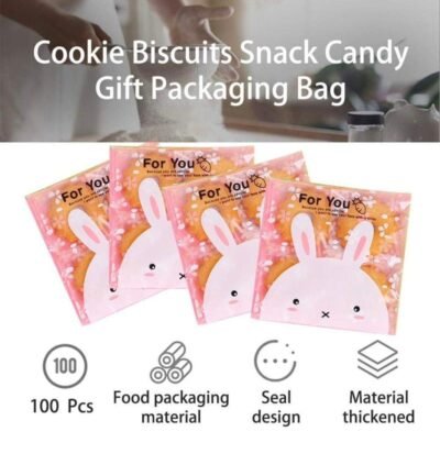 Snack Bags with Cute Bunny Design – Medium (100 pcs)