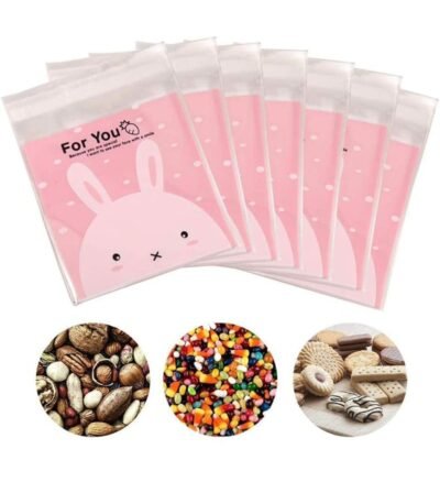 Snack Bags with Cute Bunny Design – Medium (100 pcs)