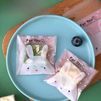Snack Bags with Cute Bunny Design – Medium (100 pcs)