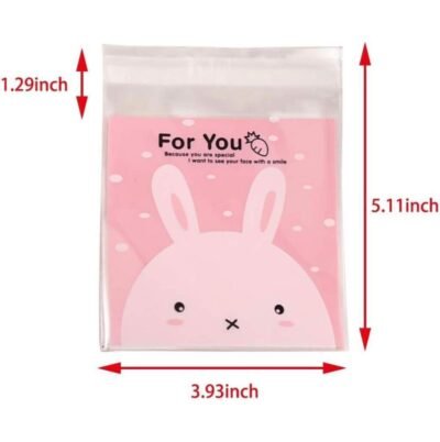 Snack Bags with Cute Bunny Design – Medium (100 pcs)