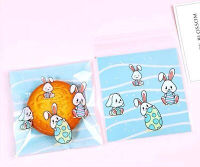 Snack Bags with Bunny Design – Medium (100 pcs)