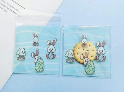 Snack Bags with Bunny Design – Medium (100 pcs)