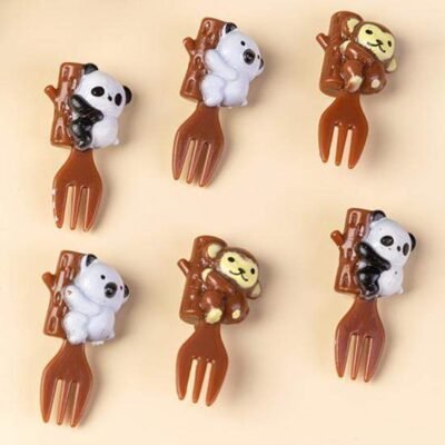 Cute Animal Mini Fruit Forks – 6 pcs Pack