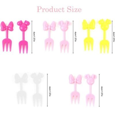 Minnie Mouse Fruit Forks Pink & White (10 pcs) - Premium Quality