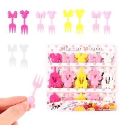 Minnie Mouse Fruit Forks Pink & White (10 pcs) - Premium Quality