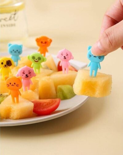 Animal Fruit Picks – Cute Reusable Kids Lunch Box Toothpicks (10 pcs)