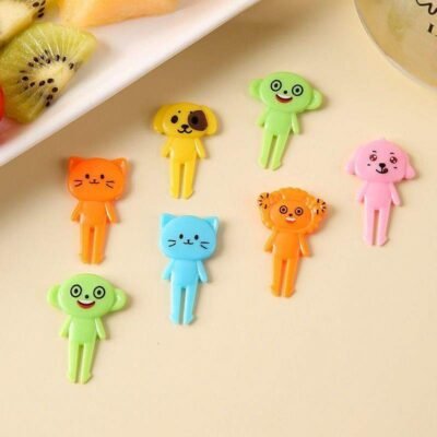 Animal Fruit Picks – Cute Reusable Kids Lunch Box Toothpicks (10 pcs)