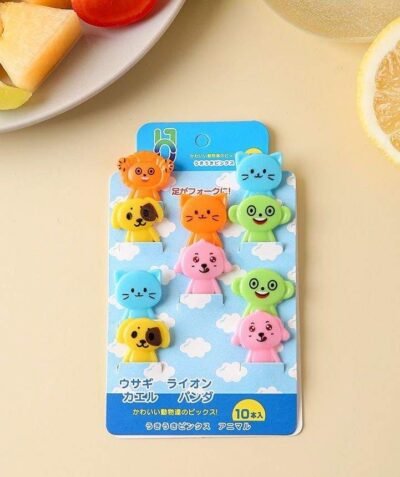 Animal Fruit Picks – Cute Reusable Kids Lunch Box Toothpicks (10 pcs)