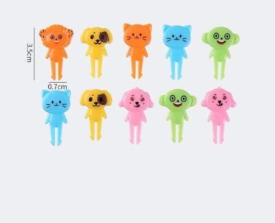 Animal Fruit Picks – Cute Reusable Kids Lunch Box Toothpicks (10 pcs)