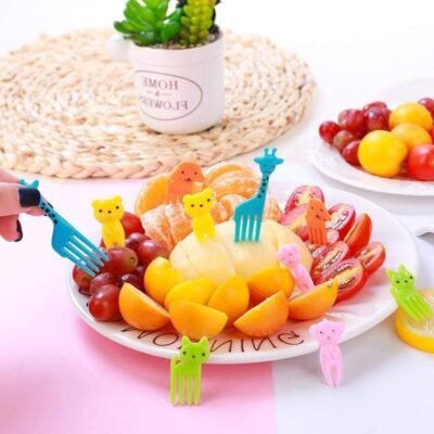 Premium Animal Fruit Forks – 10pcs Cute 3D Cartoon Animals, Lunchbox & Snack Picks