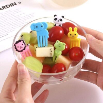 Premium Animal Fruit Forks – 10pcs Cute 3D Cartoon Animals, Lunchbox & Snack Picks