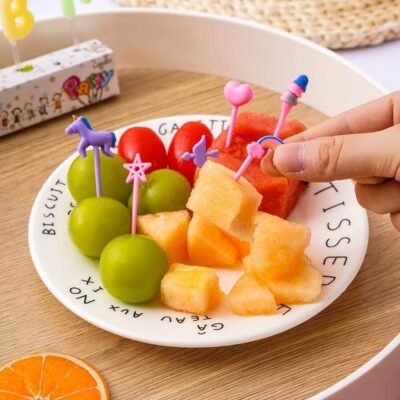 Unicorn Lunchbox Fruit Picks – 6 Pcs Cute Cartoon Food Picks