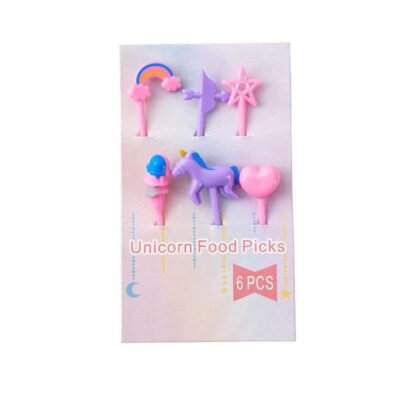 Unicorn Lunchbox Fruit Picks – 6 Pcs Cute Cartoon Food Picks