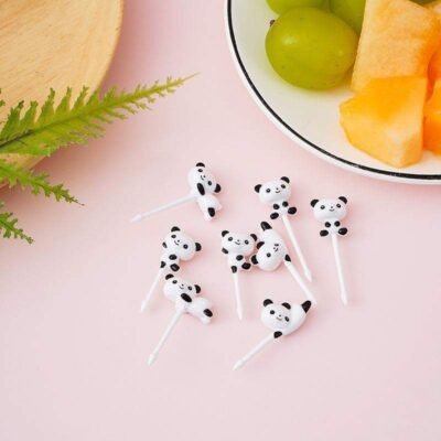 Cute Panda Fruit Picks for Kids Lunchbox – (8 pcs)