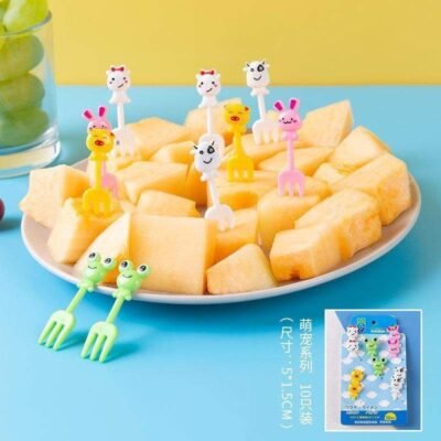Colorful Animal Forks for Kids Lunchbox – (10 pcs)