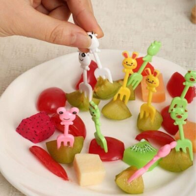 Colorful Animal Forks for Kids Lunchbox – (10 pcs)