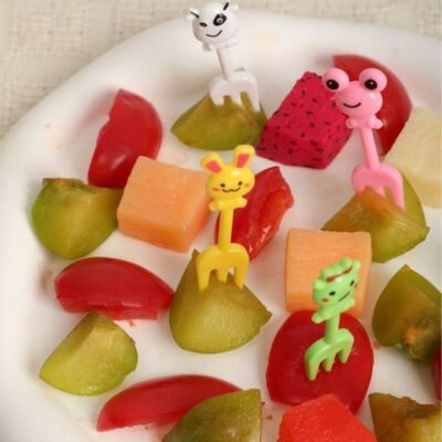 Colorful Animal Forks for Kids Lunchbox – (10 pcs)