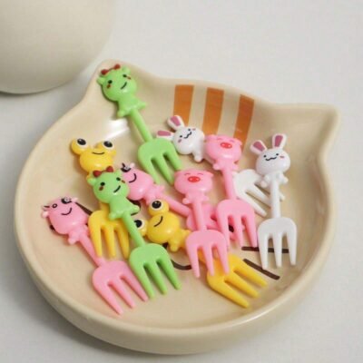 Colorful Animal Forks for Kids Lunchbox – (10 pcs)
