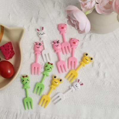 Colorful Animal Forks for Kids Lunchbox – (10 pcs)