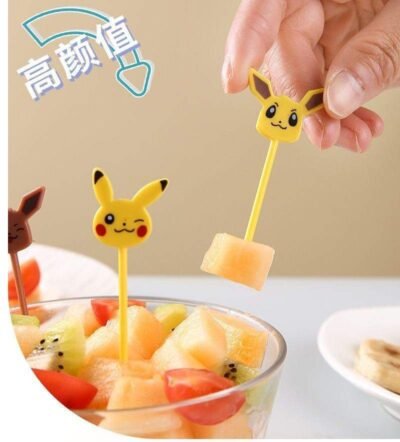 Pokemon Lunchbox Picks – (8 pcs) Pikachu & Eevee Cartoon Food Picks