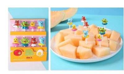 Cute Animal Lunchbox Picks with Float Rings – Bento Food Fruit Forks (8 pcs)