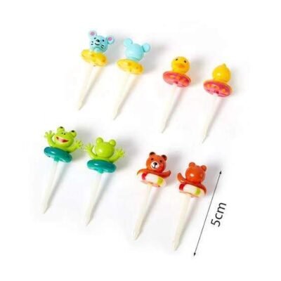 Cute Animal Lunchbox Picks with Float Rings – Bento Food Fruit Forks (8 pcs)