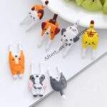 Cute Cat & Dog Lunchbox Picks – Animal Tail Food Fruit Forks | (7 pcs)